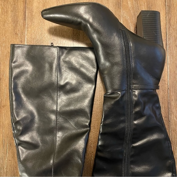 Life Stride Black Knee High Boot Block Heel Pointed Toe Woman’s 8 Stanford Fall - Picture 3 of 8